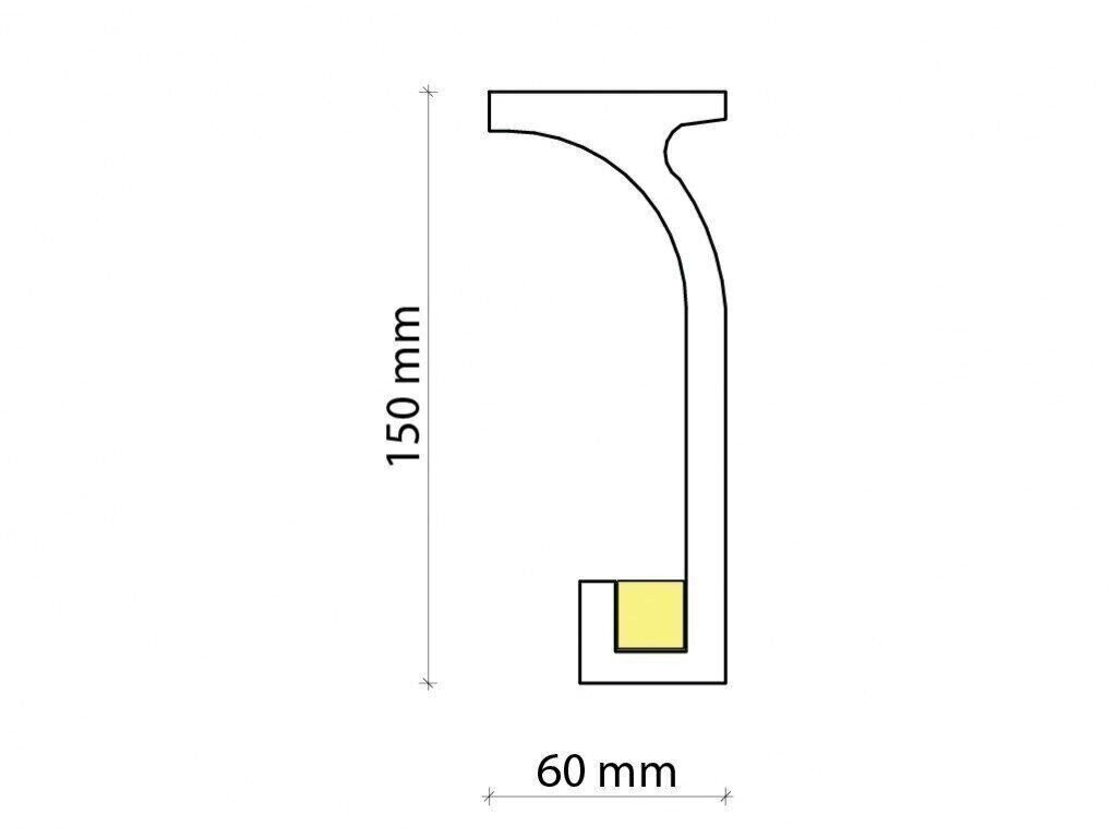 Profil pentru banda LED din poliuretan KF803 - 15x6x200 cm