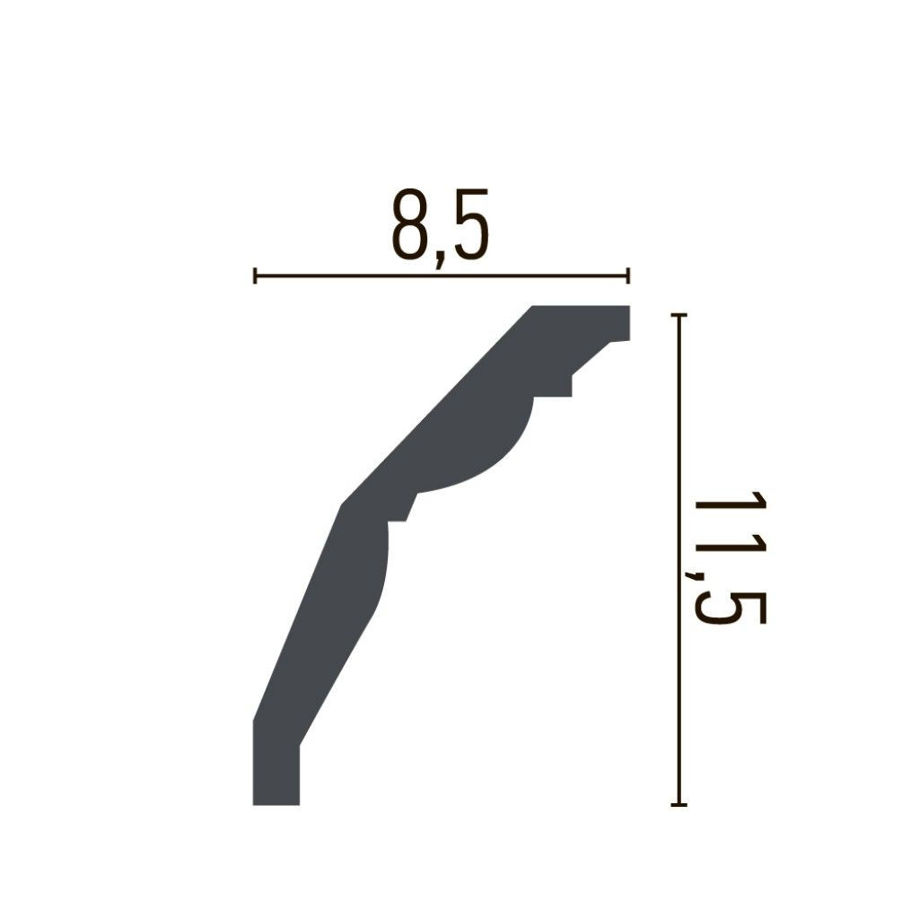 Cornisa decorativa din poliuretan Flexibil P818F - 11.5x8.5x200 cm