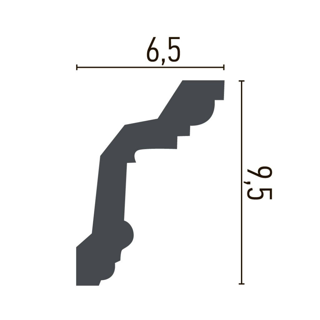 Cornisa decorativa din poliuretan Flexibil P848F - 9.5x6.5x200 cm