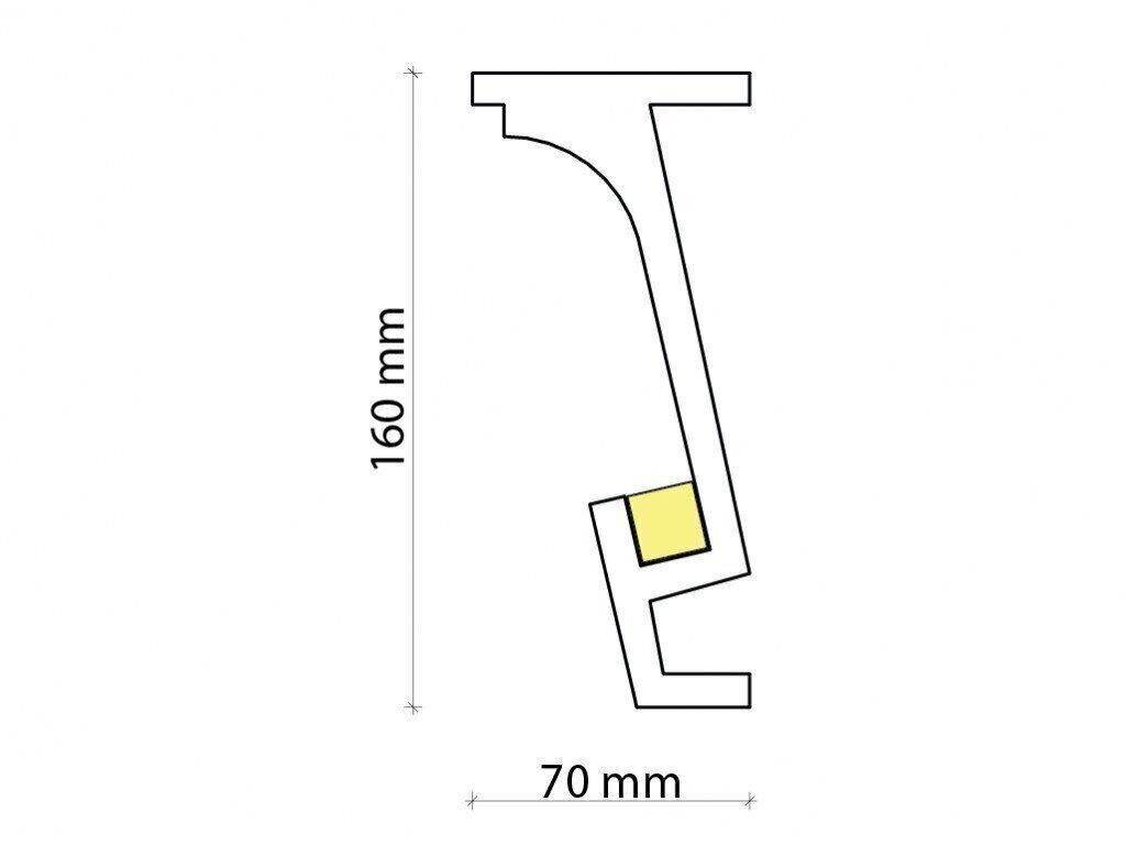 Profil pentru banda LED din poliuretan KF804 - 16x5.6x200 cm