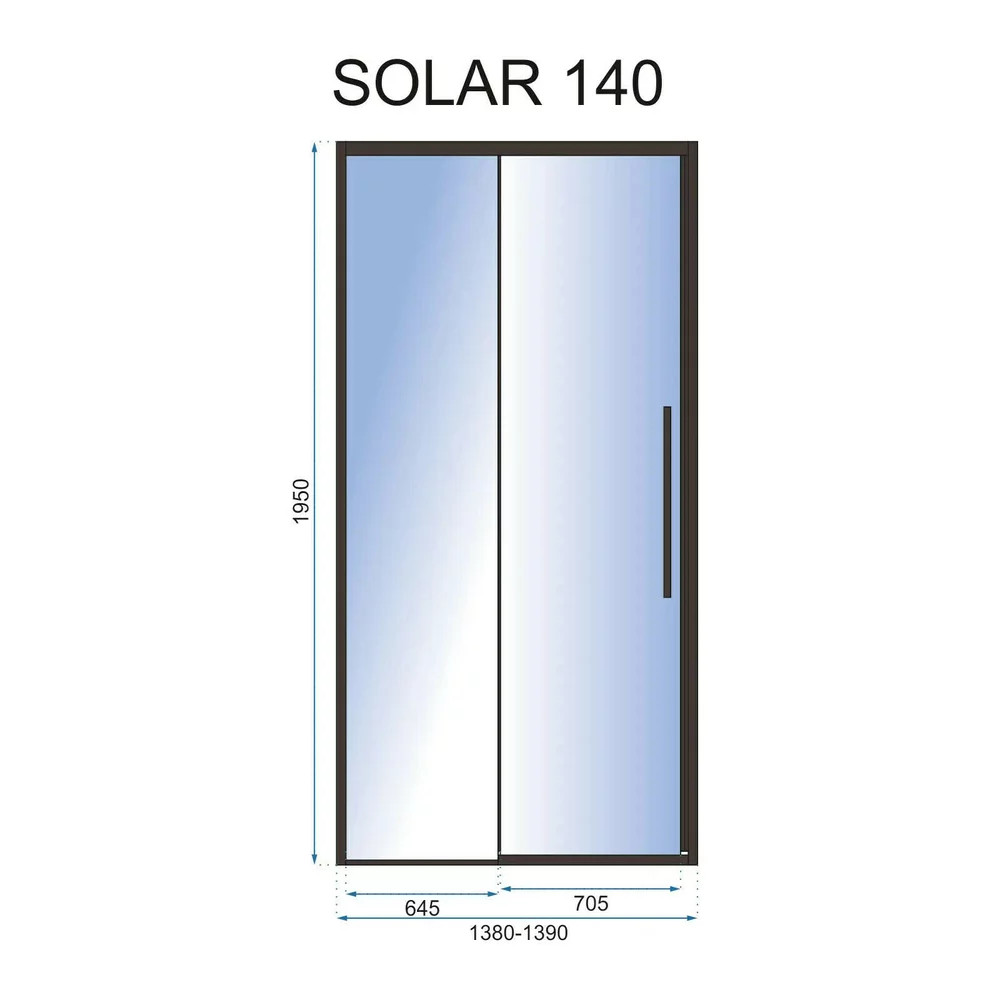 Usa de nisa culisanta Rea Solar 140 cm sticla 6 mm negru - 1 | YEO