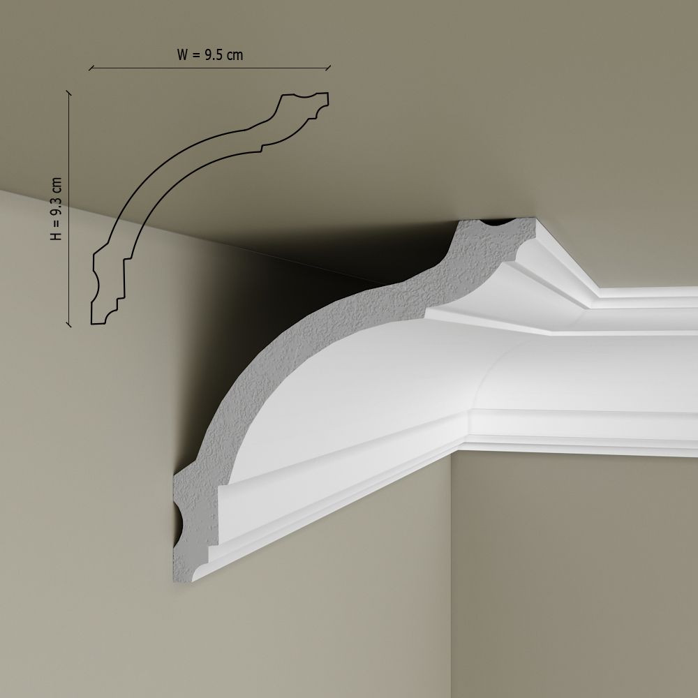 Cornisa decorativa din polimer rigid C17 - 9.3x9.5x200 cm - 1 | YEO