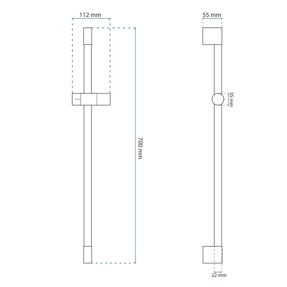 Bara de dus reglabila Rea auriu 70 cm - 1 | YEO