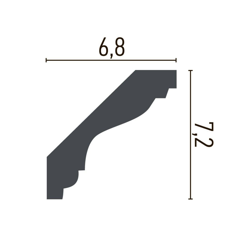 Cornisa decorativa din poliuretan P951 - 7.2x6.8x200 cm