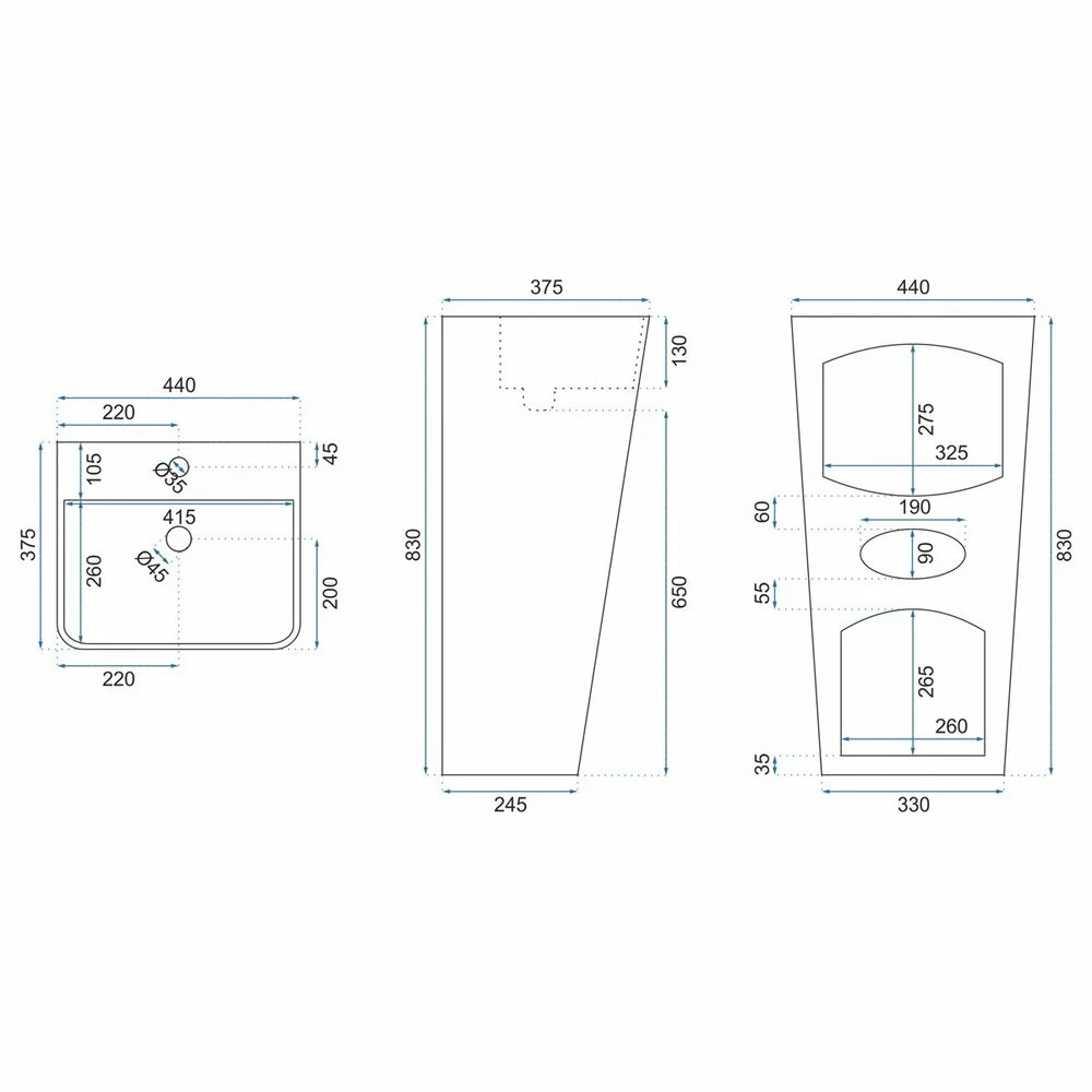 Lavoar freestanding Rea Aris - 4 | YEO