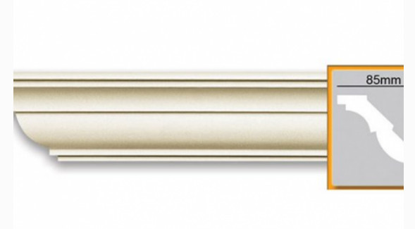 Cornisa decorativa din poliuretan flexibil P876F - 8x8.5x200 cm