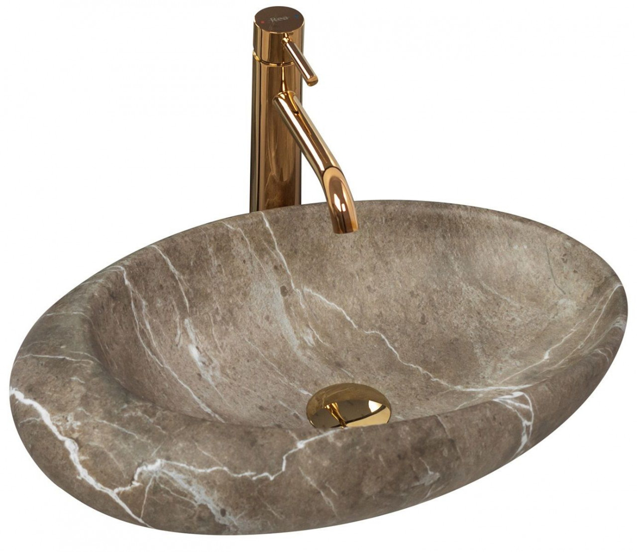 Lavoar stil piatra crem pe blat Rea Roxy Stone Nature 49 cm