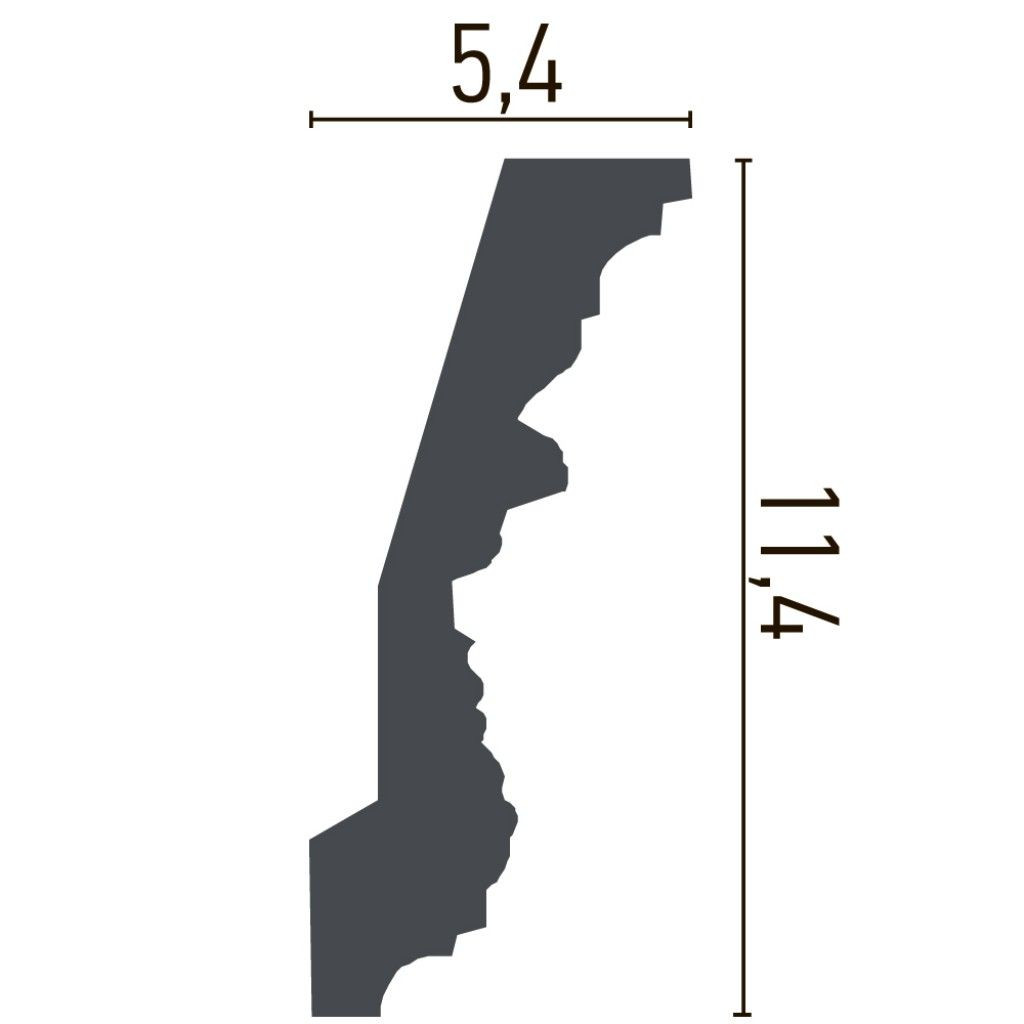 Cornisa decorativa din poliuretan C724 - 11.4x5.4x200 cm