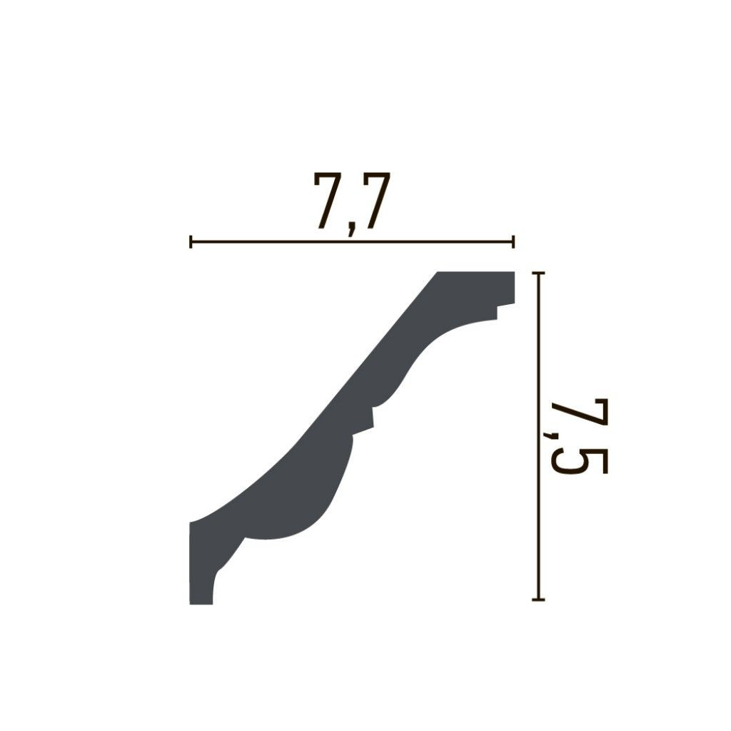 Cornisa decorativa din poliuretan Flexibil C731F - 9.2x9.2x200 cm