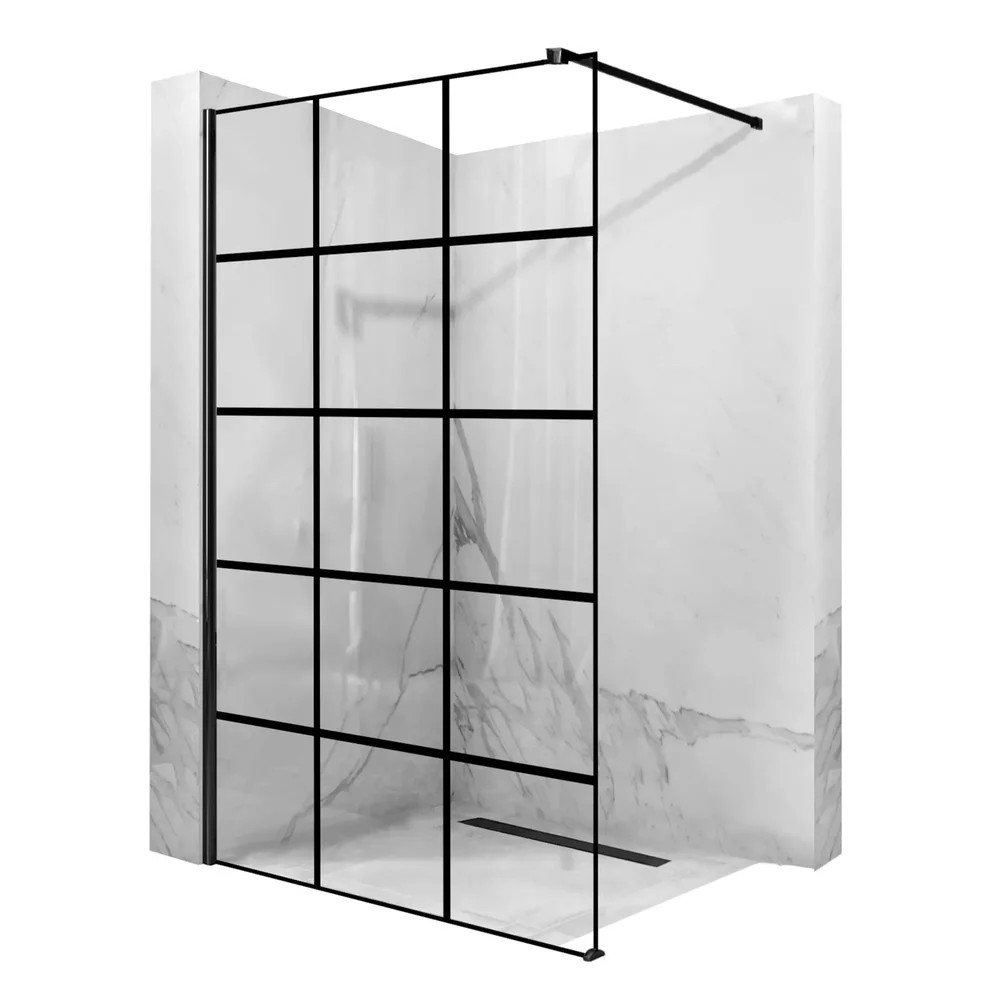 Paravan de dus tip Walk-in Rea Bler-1 110x195 cm profil negru - 1 | YEO