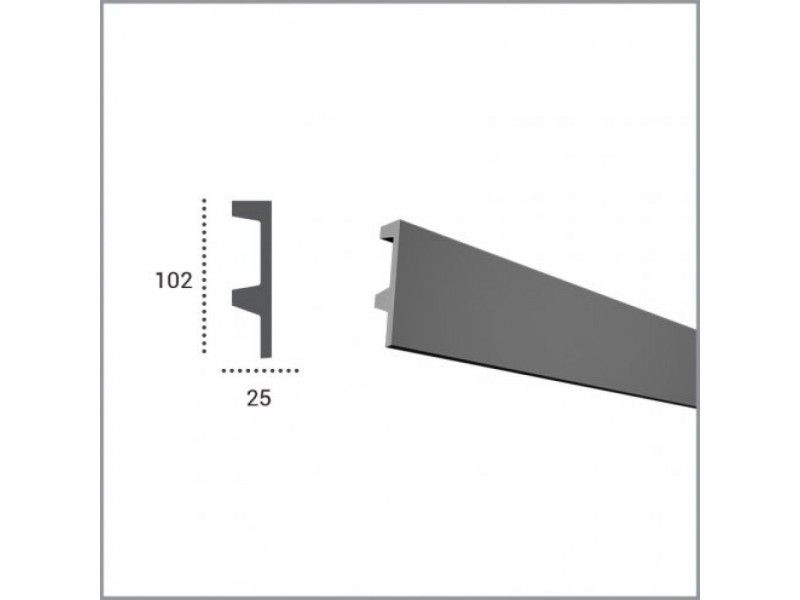 Profil pentru banda LED din poliuretan KF504 - 10.2x2.5x200 cm - 1 | YEO