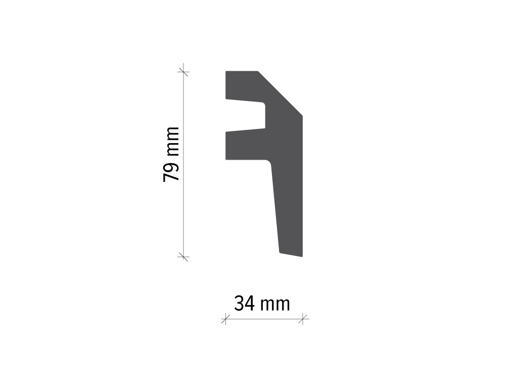 Profil pentru banda LED din poliuretan KF718 - 7.9x3.4x200 cm