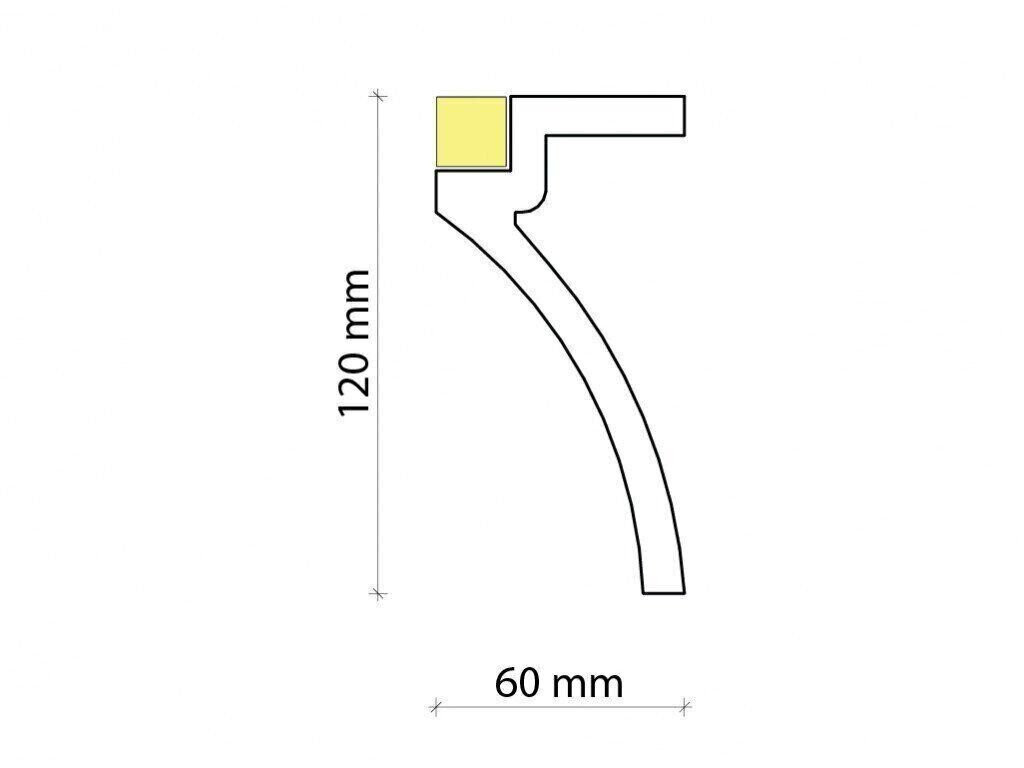 Profil pentru banda LED din poliuretan KF801 - 12x6x200 cm