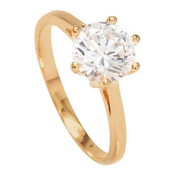 Inel placat cu aur 18k si cristale