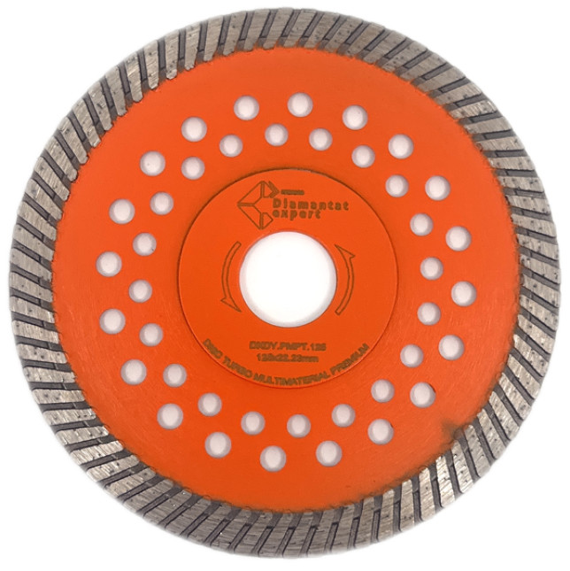 Disc diamantat pentru taiat Granit, Piatra, Beton armat, Materiale dure TURBO Laser 125×22,23mm SUPER PREMIUM – DXDY.PMPT.125 125x2223mm imagine noua