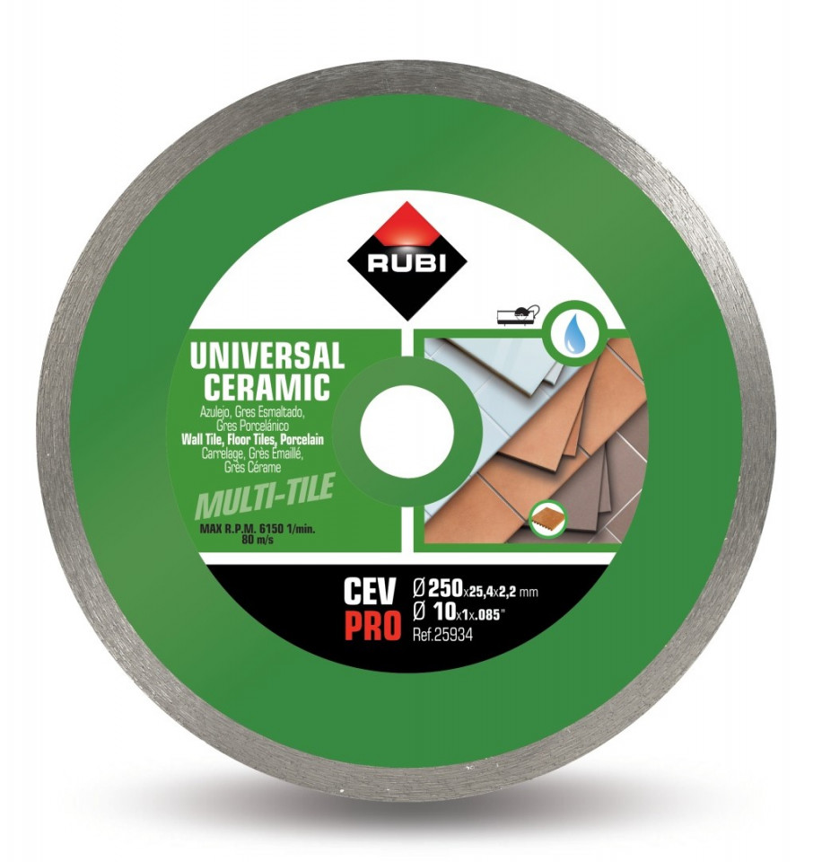 Disc diamantat pt. gresie si faianta 250mm, CEV 250 Pro – RUBI-25934 250 imagine noua