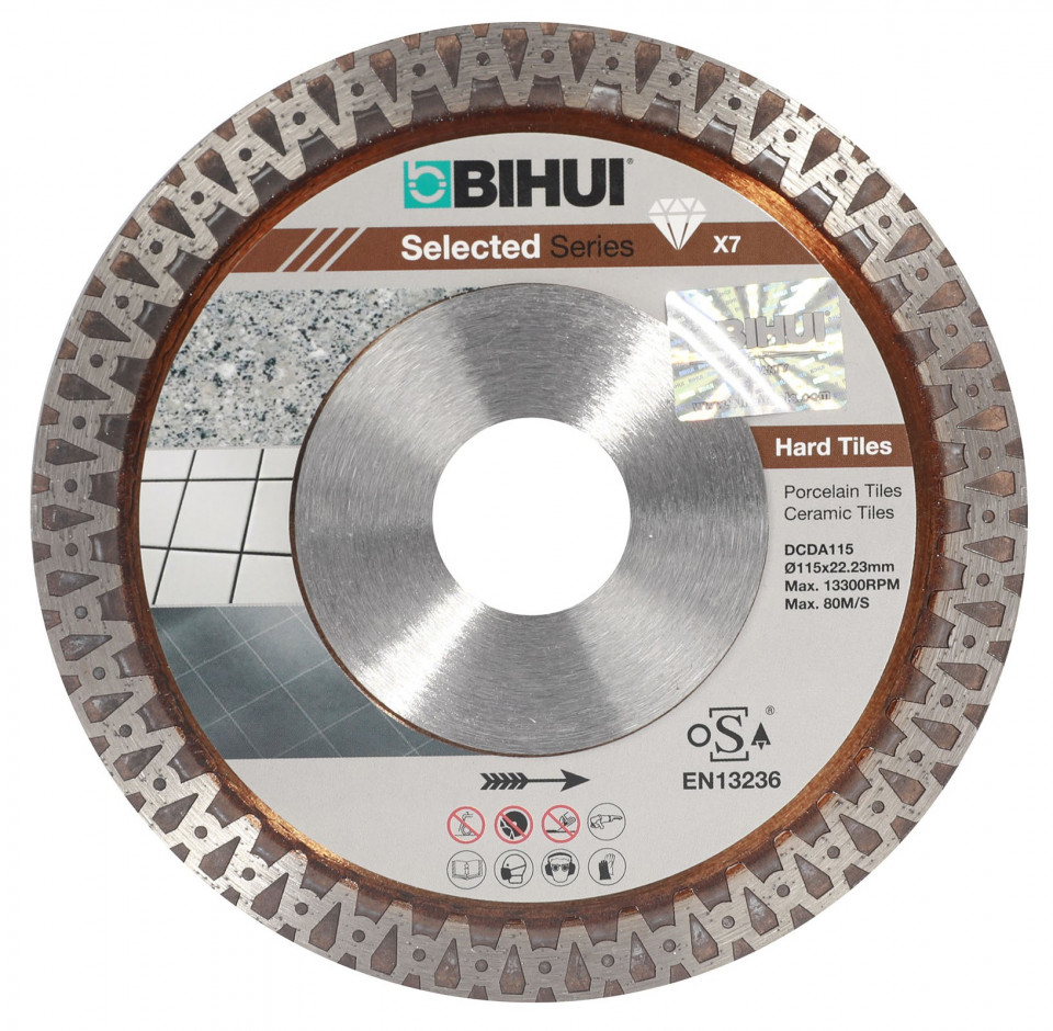 Disc Diamantat pt. Placi dure, Portelan dur, Placi ceramice 115×22.2 (mm) Super Premium – BIHUI-DCDA115 115x22.2