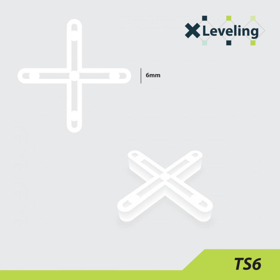 Distantieri ( Cruciulite ) pt. placi - gresie si faianta - Rost 6 mm - 250 buc - XLEV-TS6-250