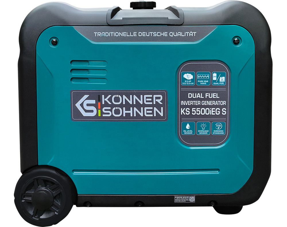 Generator de curent 5.5 kW inverter – HIBRID (GPL + benzina) – insonorizat – Konner & Sohnen – KS-5500iEG-S (GPL