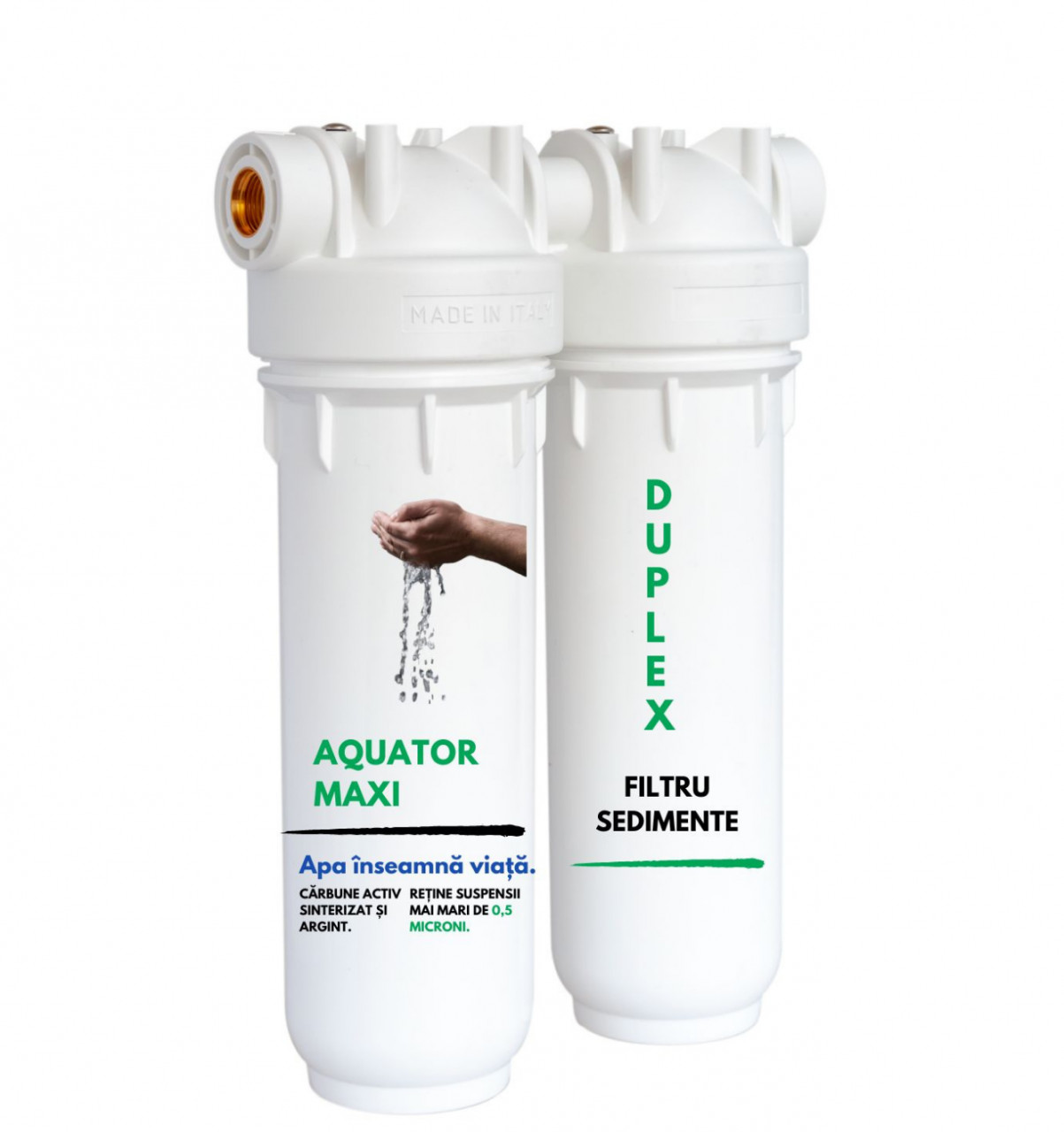 Filtru de apa, Aquator Maxi Duplex, 5000 – 8000 Litri (sistem complet cu rezervă inclusă) Aquator imagine 2022 magazindescule.ro