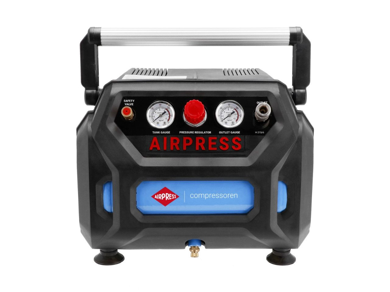 Compresor cu piston, fara ulei – Blue Series 1.1kW, 215 L/min – Rezervor 6 Litri – AirPress-H215/6-36943 (fara imagine noua