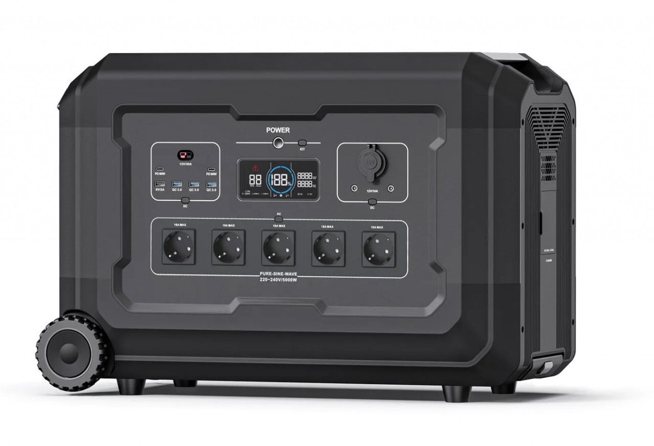 Statie acumulator portabil pentru incarcare rapida FastCharge, LiFePO4, Generator Solar Power Station – 5000W, 5040Wh – CNO-PS5 5000W imagine noua