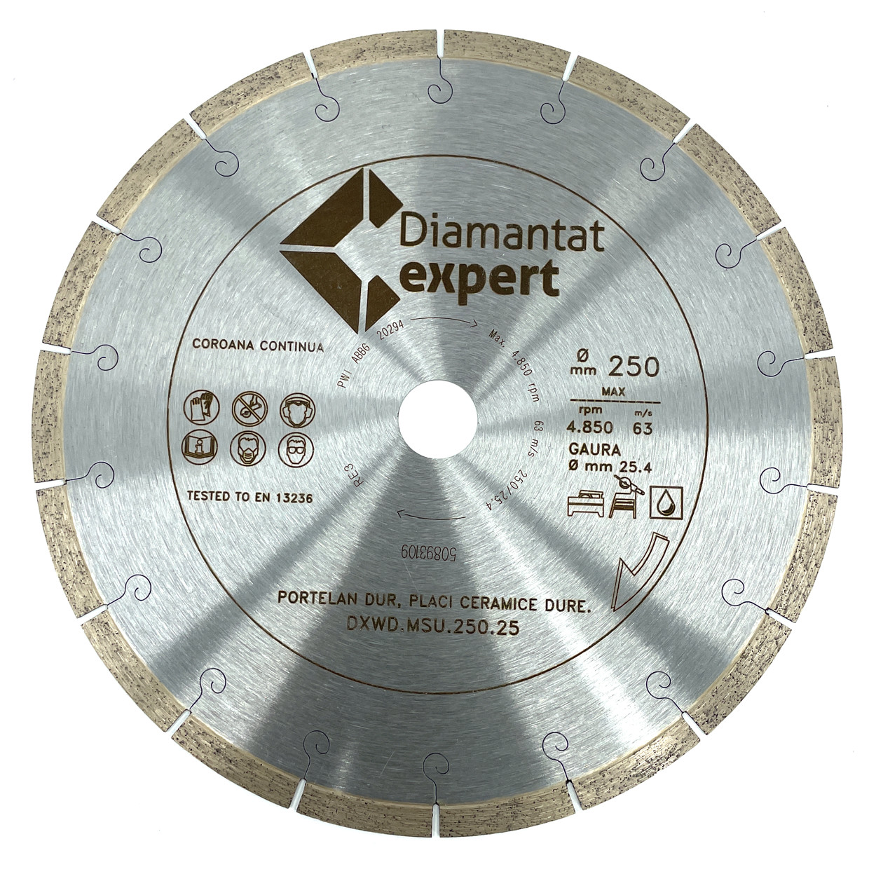 Disc DiamantatExpert pt. Portelan dur, Placi ceramice dure 250×25.4 (mm) Ultra Premium – DXWD.MSU.250.25 250x25.4