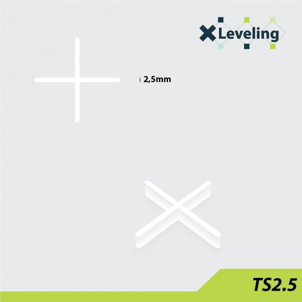 Distantieri ( Cruciulite ) pt. placi - gresie si faianta - Rost 2,5 mm - 500 buc - XLEV-TS2,5-500