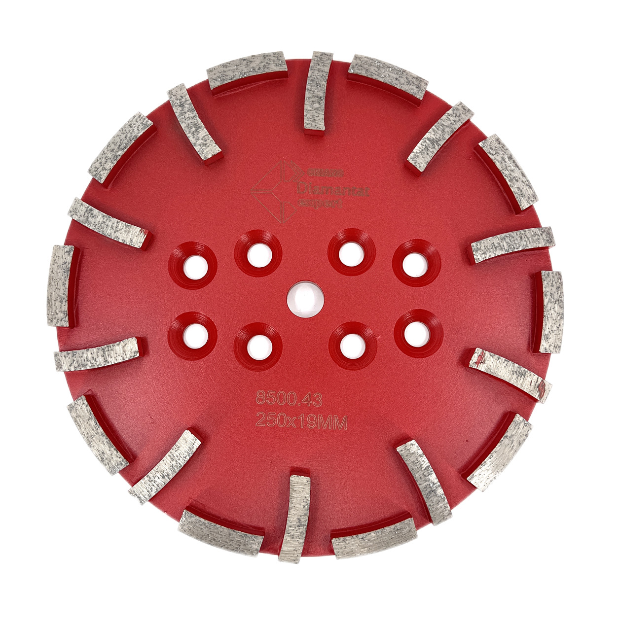 Disc cu segmenti diamantati pt. slefuire pardoseli – segment mediu – Rosu – 250 mm – prindere 19mm – DXDY.8500.250.43 19mm imagine noua