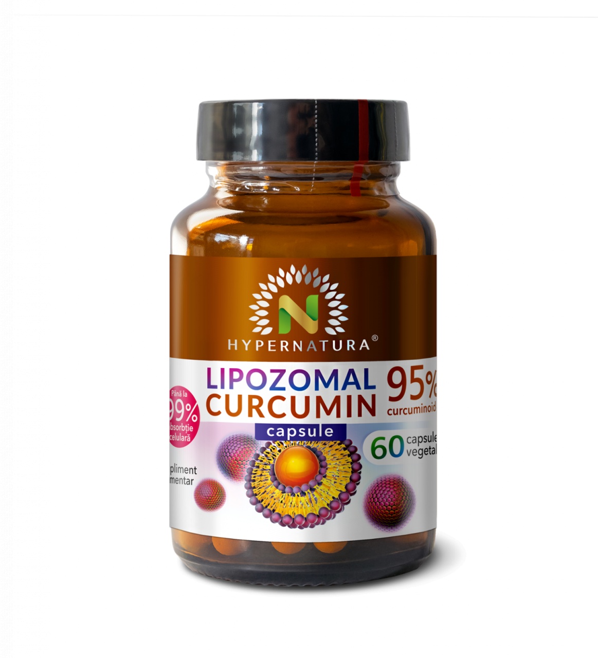 Lipozomal Curcumin 95%, 60 capsule vegetale, Hypernatura