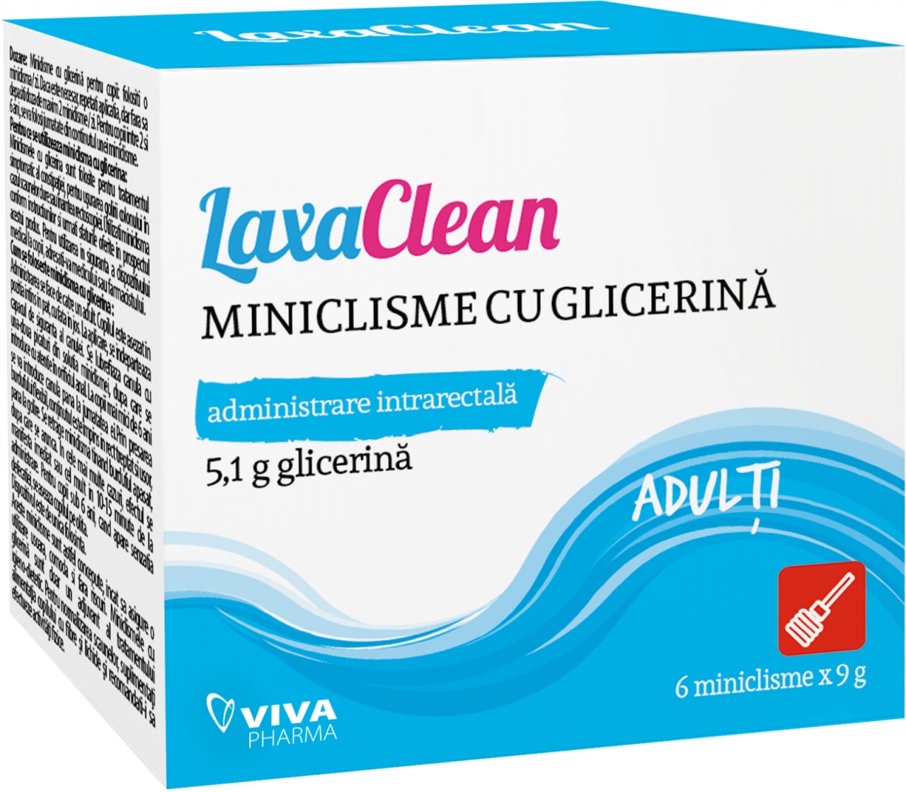 Miniclisme cu glicerina pentru adulti LaxaClean, 6 microclisme, Viva Pharma