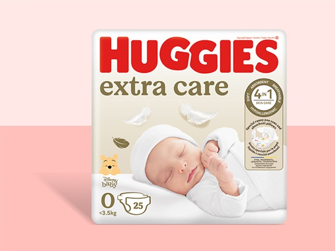 Scutece de schimb Extra Care, Nr. 0, <3.5 kg, 25 bucati, Huggies