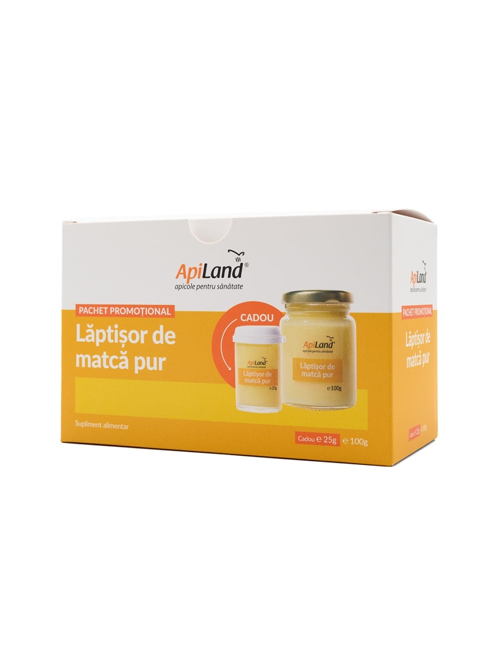 Pachet Lăptişor de matcă PUR convențional 100g + 25g GRATIS, ApiLand