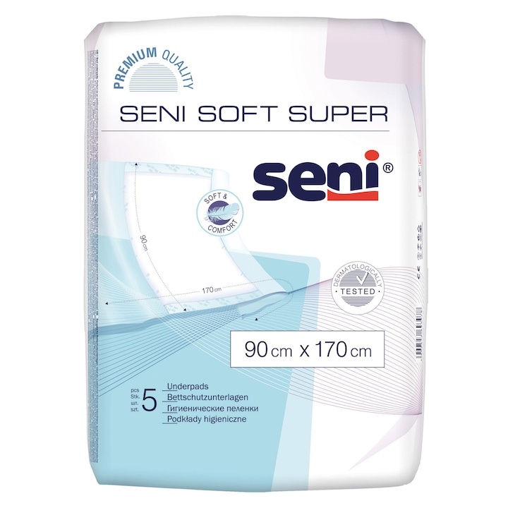 Protectii pentru pat Soft Super 90cm x 170cm,Aleze 5 bucati, Seni