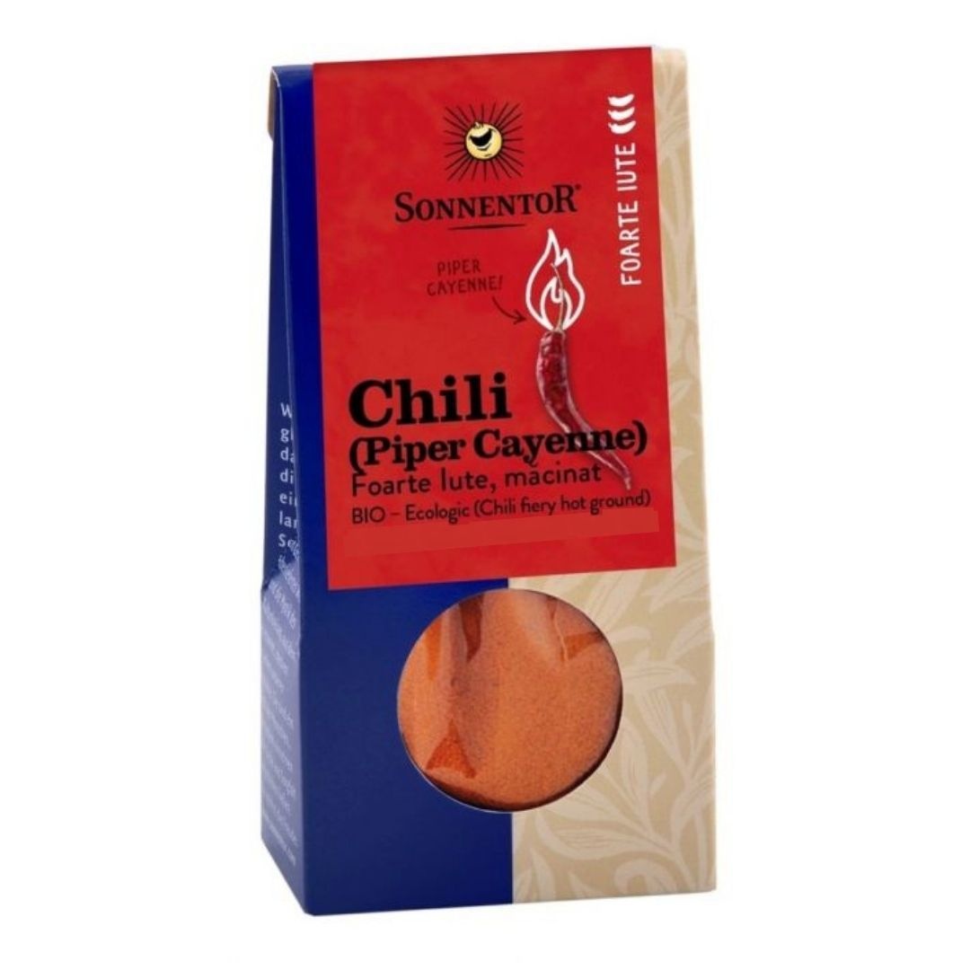 Condiment Chili macinat foarte iute, 40g, Sonnentor