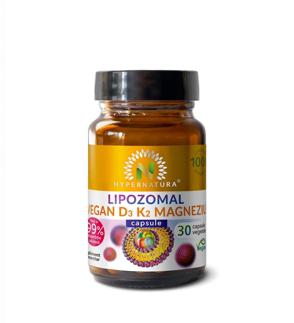 Lipozomal Vitamina D3 + K2 Magneziu, 30 capsule vegetale, Hypernatura