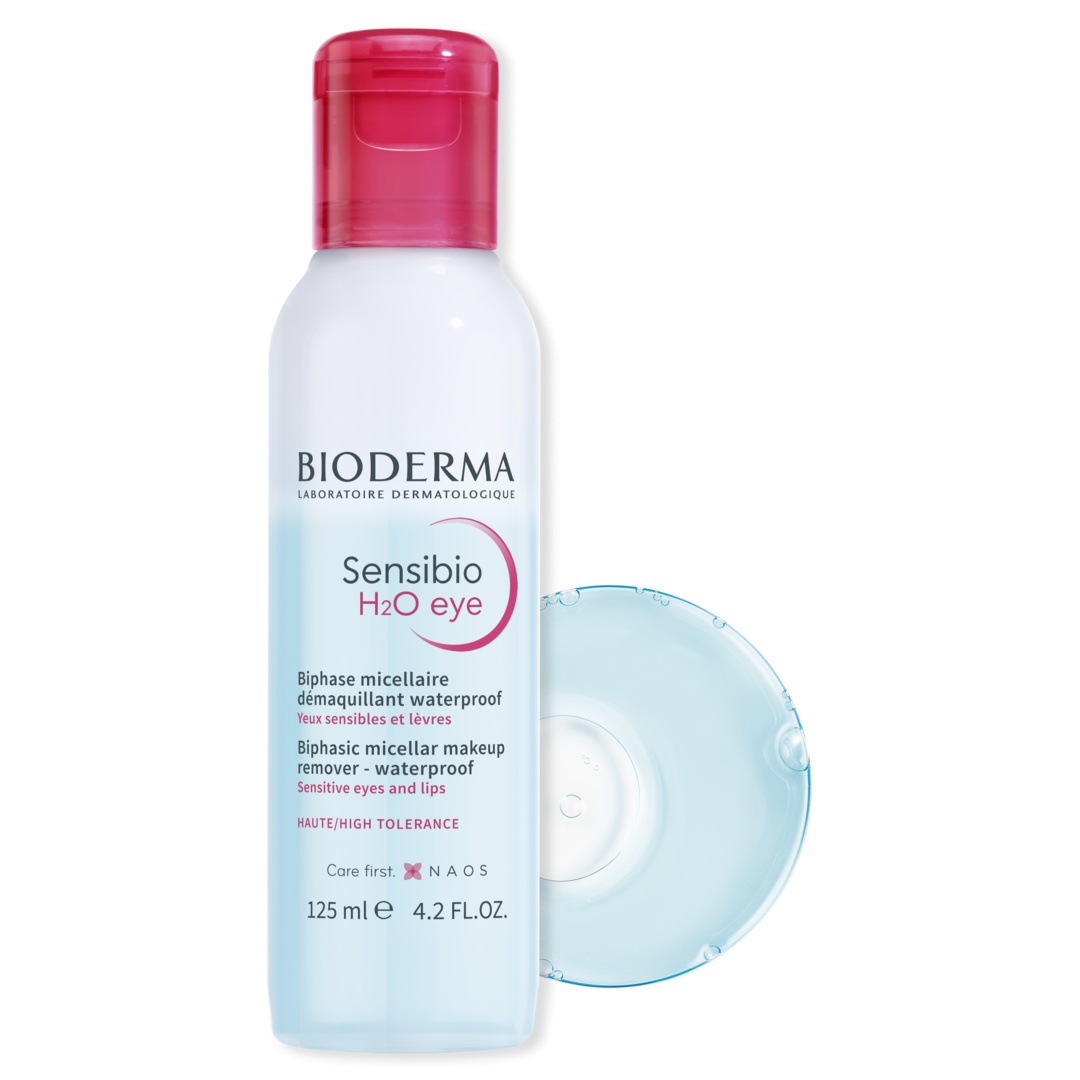 Apa micelara bifazica pentru ochi si buze Sensibio H2O, 125 ml, Bioderma