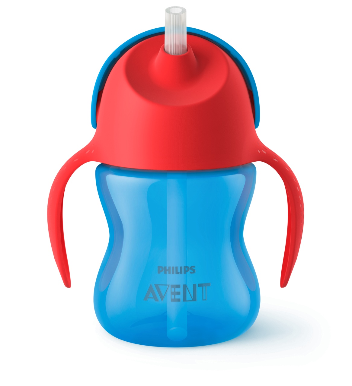 Cana cu pai flexibil Philips Avent, +9 luni, albastru, 200 ml, SCF796/01, Philips
