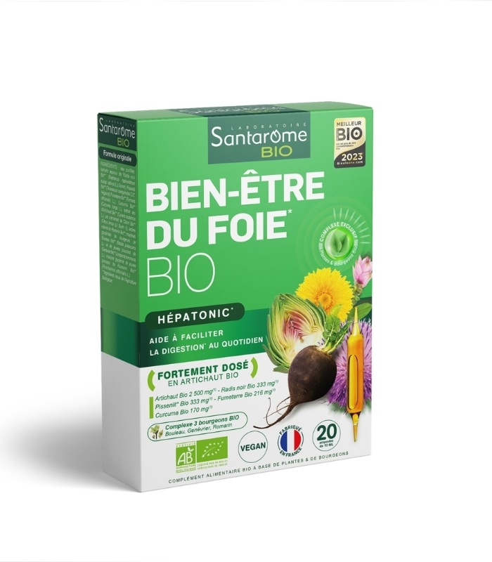Hepatonic Bio Bien-etre du foie, 20 fiole x 10 ml, Santarome