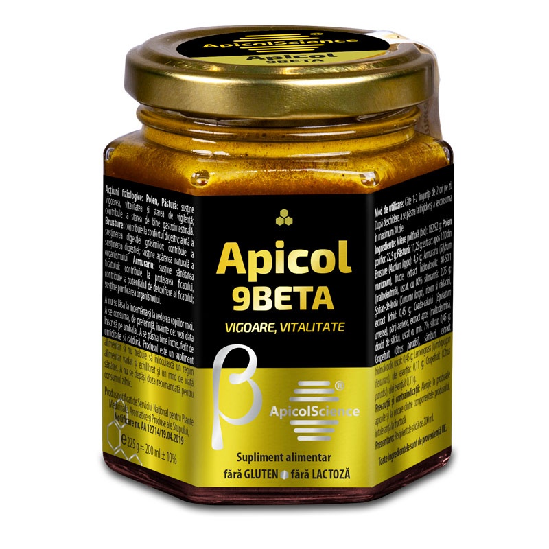 Miere galbena Apicol 9 Beta ApicolScience, 200 ml, Dvr Pharm