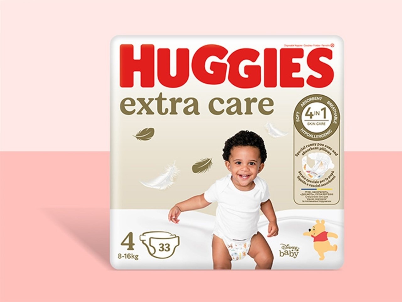 Scutece de schimb Extra Care, Nr 4. 8-16 kg, 33 buc, Huggies