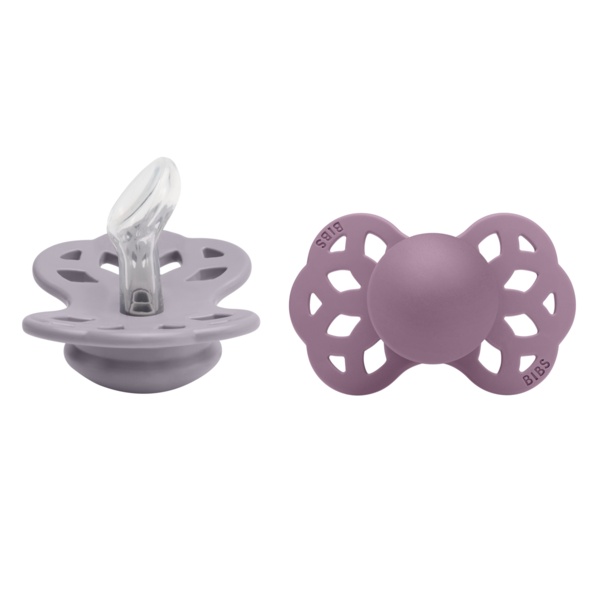 Suzeta 0luni+ Infinity tetina silicon anatomica fossil grey-mauve 165111, 2buc, Bibs