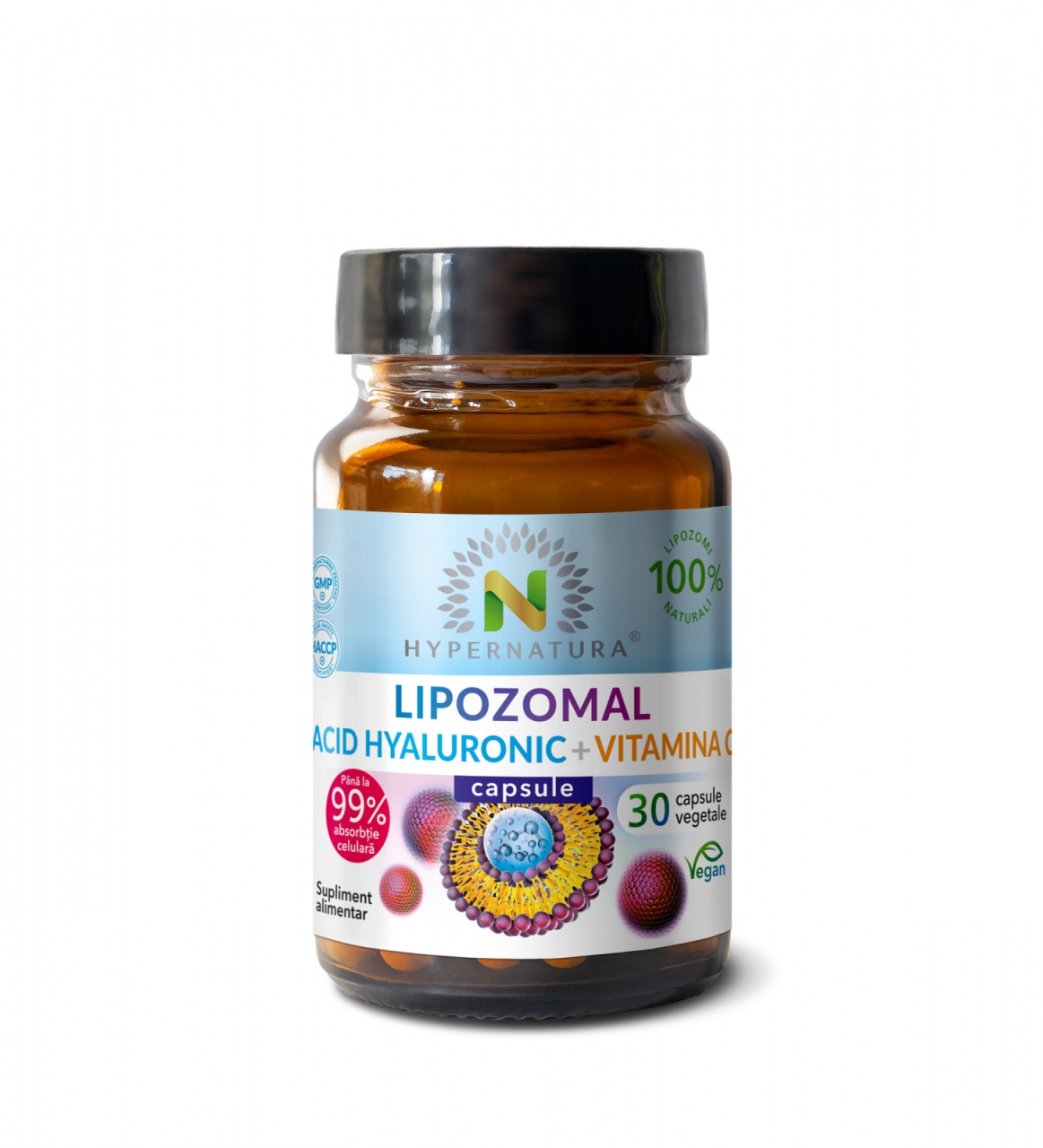 Lipozomal Acid Hyaluronic + Vit C, 30 capsule vegetale, Hypernatura