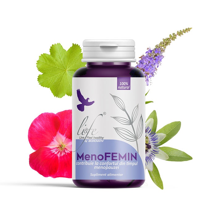 Menofemin Pentru Menopauza Si Echilibru Hormonal, 120 Capsule, Bionovativ Life