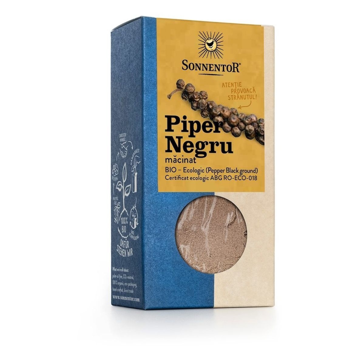 Piper negru macinat Eco, 50g, Sonnentor