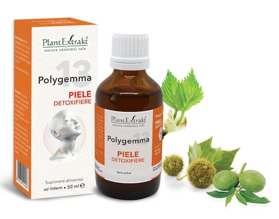 Polygemma 13 Piele detoxifiere, 50 ml, Plant Extrakt