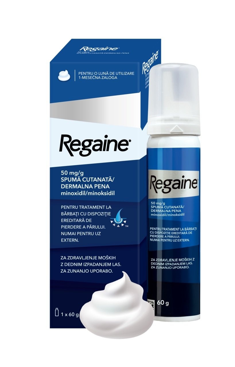 Spuma Regaine 50mg/g impotriva caderii parului la barbati, 60g, McNeil