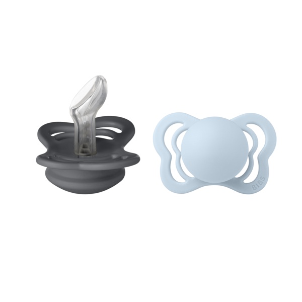 Suzeta 0-6 luni Couture silicon iron-baby blue 1700313, 2buc, Bibs