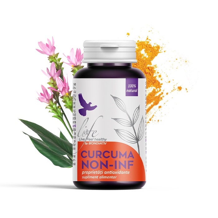 Curcuma Non-Inf Antiinflamator Pentru Digestie Și Ficat, 60 Capsule, Bionovativ Life