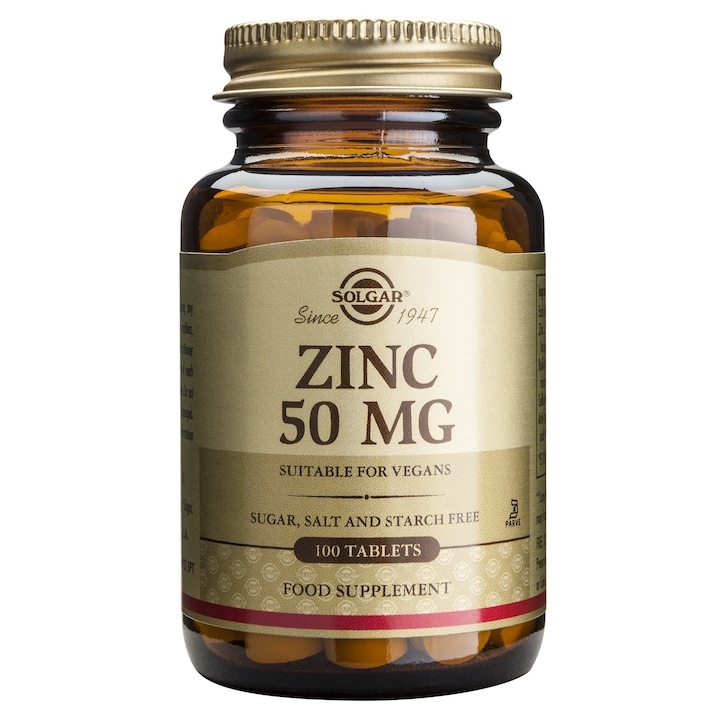 Gluconat de zinc 50 mg, 100 tablete, Solgar
